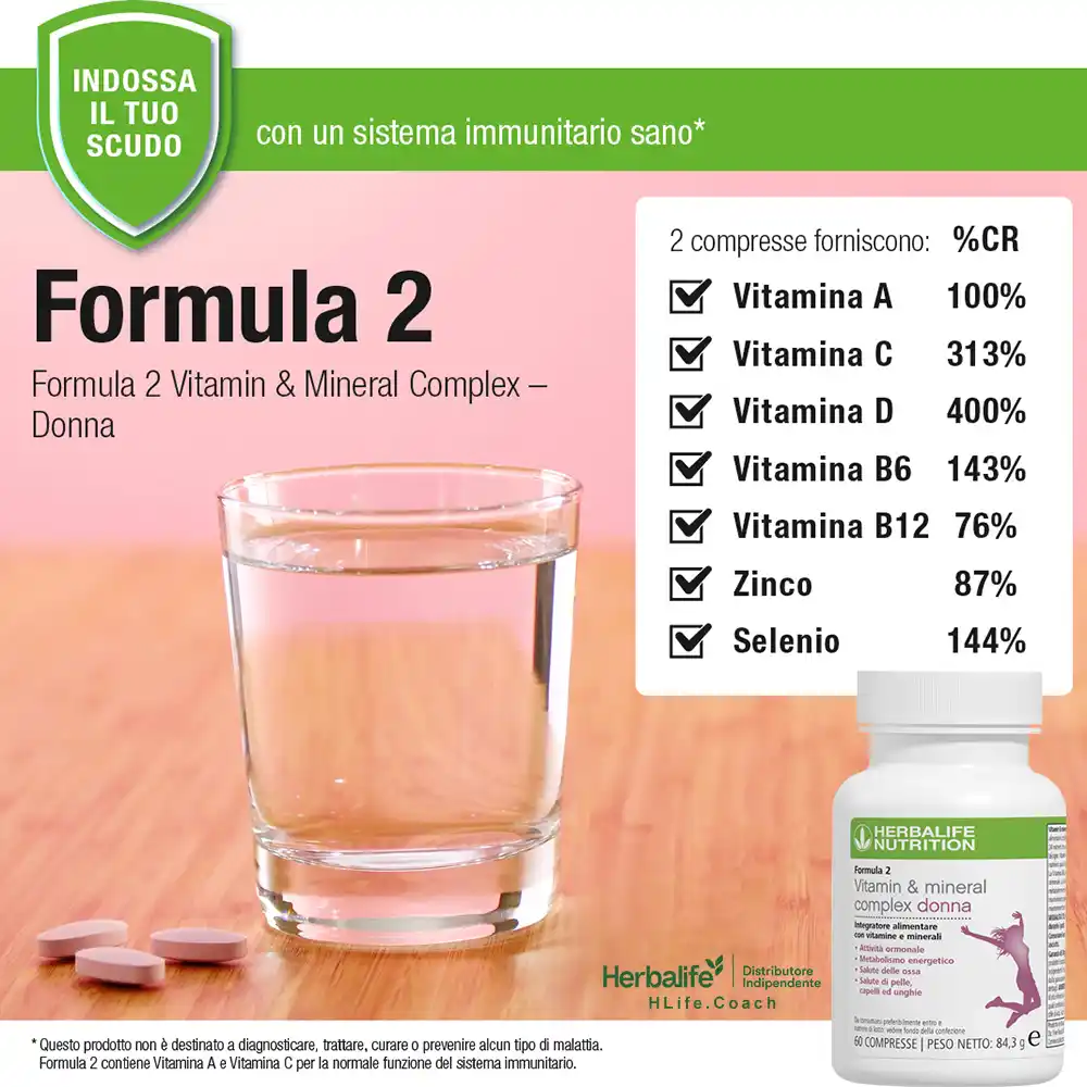 formula 2 donna herbalife integratore alimentare di vitamine e minerali