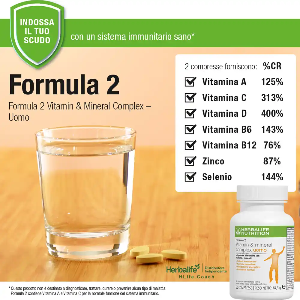formula 2 uomo herbalife integratore alimentare di vitamine e minerali