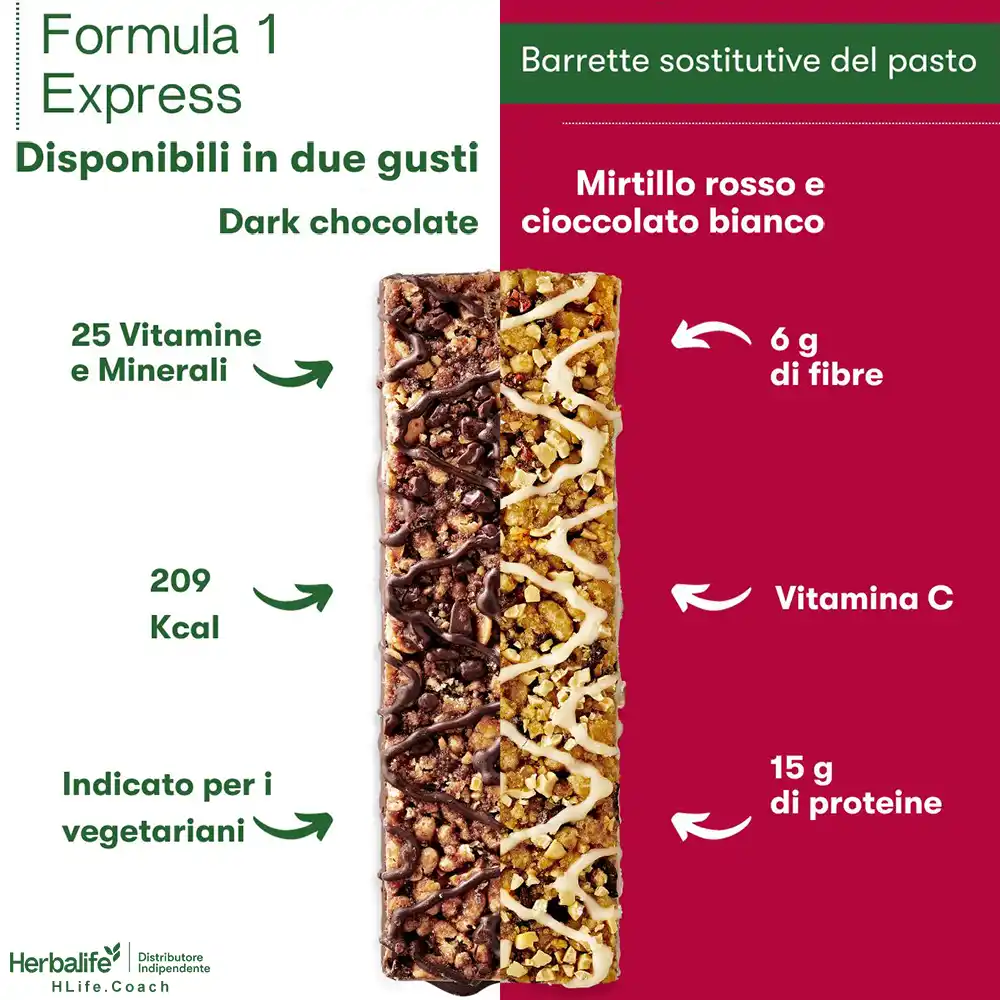 herbalife barrette formula 1 express sostituto del pasto barrette