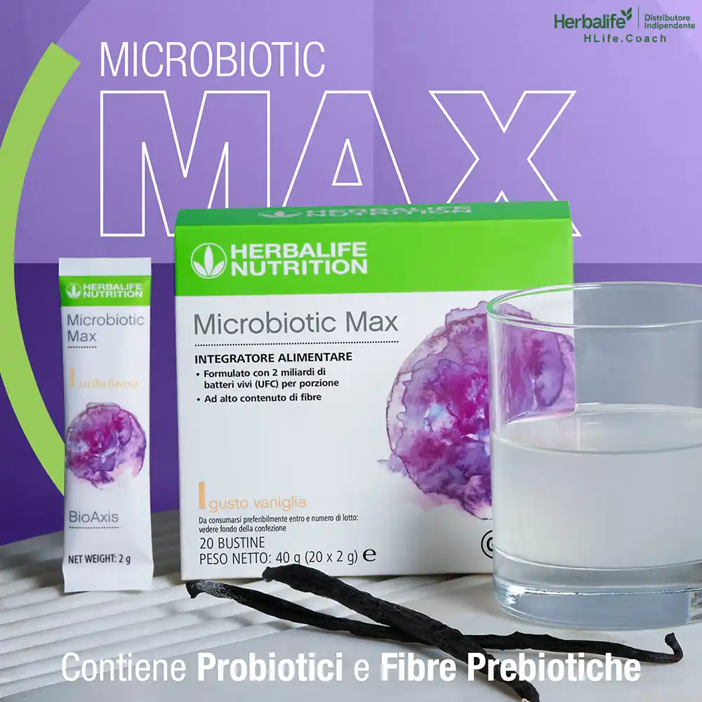 microbiotic max herbalife contiene probiotici e fibre prebiotiche